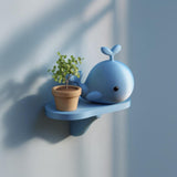 Product gallery view of 3D Printed Whale Nursery Wall Shelf.