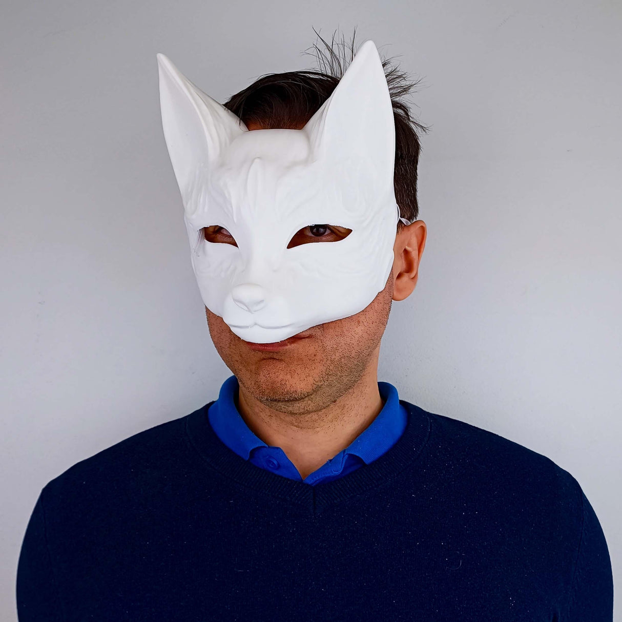 Product gallery view of 3D Printed Japanese Kitsune Fox Mask.