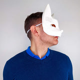 Product detail view of 3D Printed Japanese Kitsune Fox Mask.