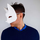 Additional product detail of 3D Printed Japanese Kitsune Fox Mask.