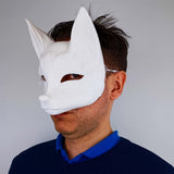Product presentation view of 3D Printed Japanese Kitsune Fox Mask.