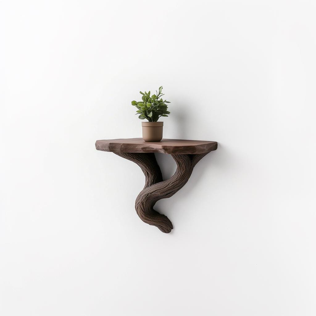 Additional product view of 3D Printed Tree and Vine Wall Shelf.