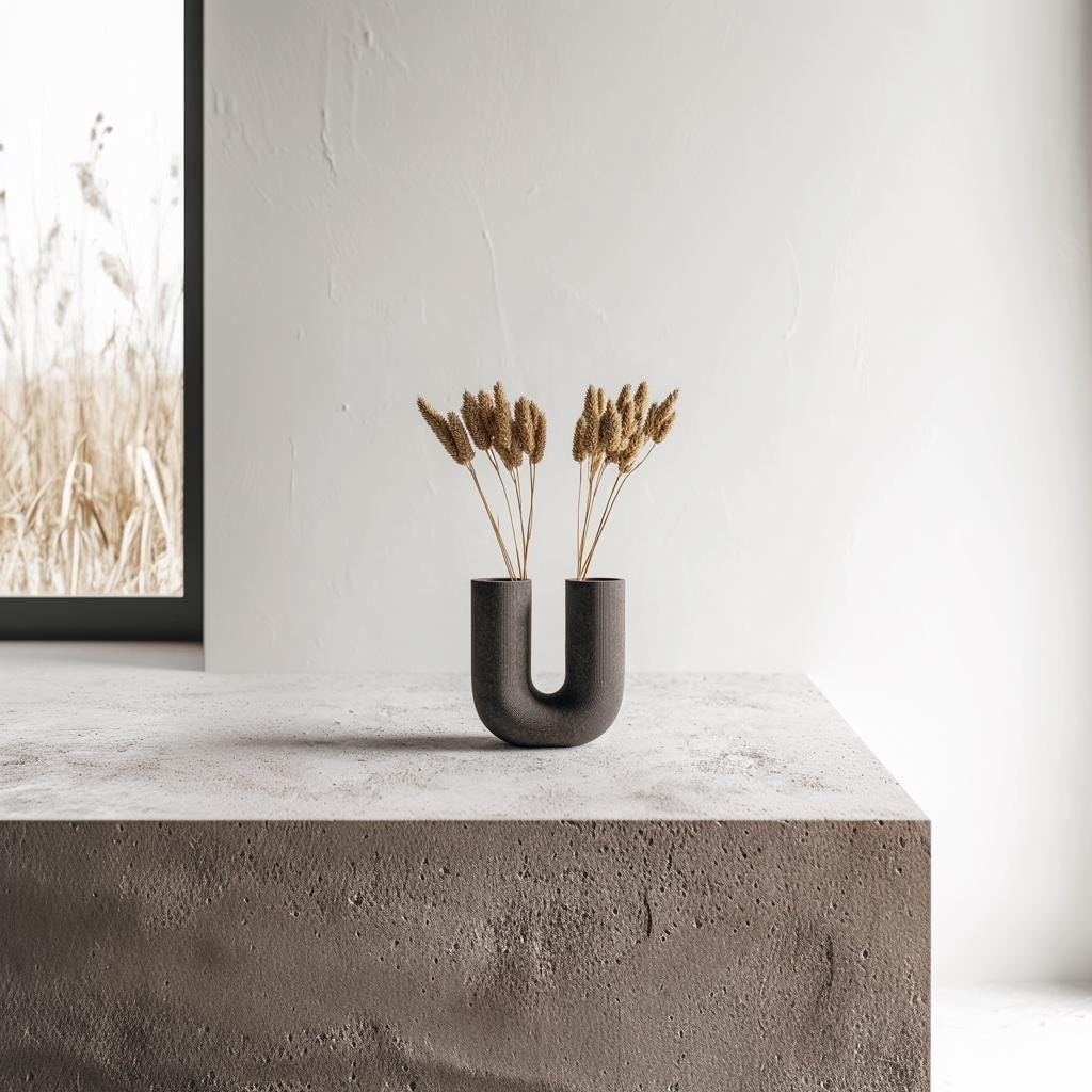 Product gallery view of 3D Printed U-Shaped Sculptural Vase.