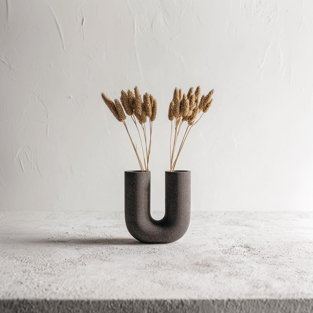 Product gallery view 12 of 3D Printed U-Shaped Sculptural Vase.