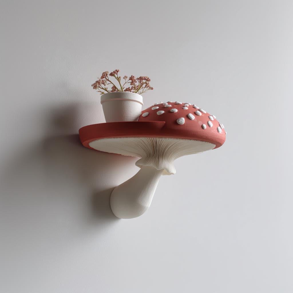 Additional product view of 3D Printed Fantasy Amanita Wall Shelf.
