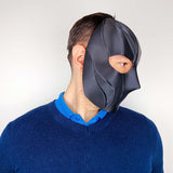 Alternate product presentation of 3D Printed Black Tactical Full Face Mask.