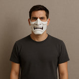 Alternate gallery view of 3D Printed White Oni Samurai Half Mask.