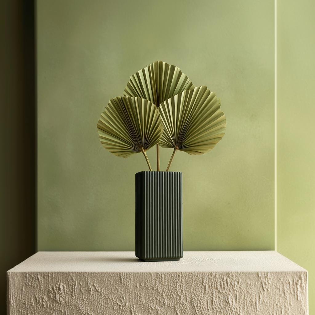 3D Printed Ribbed Rectangular Vase shown in the product image.