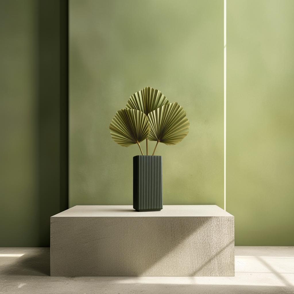 Additional product view of 3D Printed Ribbed Rectangular Vase.
