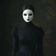 3D printed Victorian phantom mask with a haunting full-face silhouette and Gothic detailing.