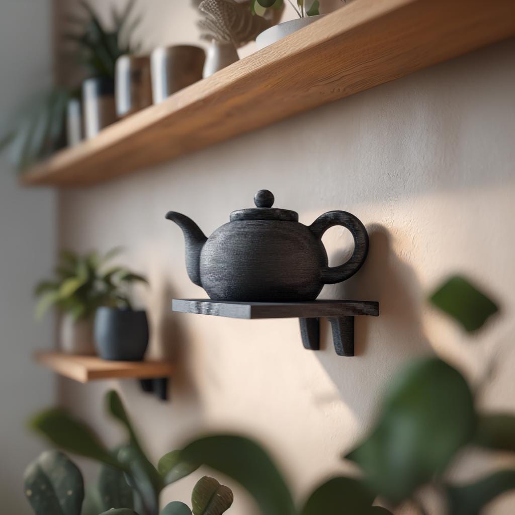 Alternate gallery view of 3D Printed Teapot Hidden Storage Shelf.