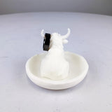 Product presentation view of 3D Printed Highland Cow Jewelry Dish.
