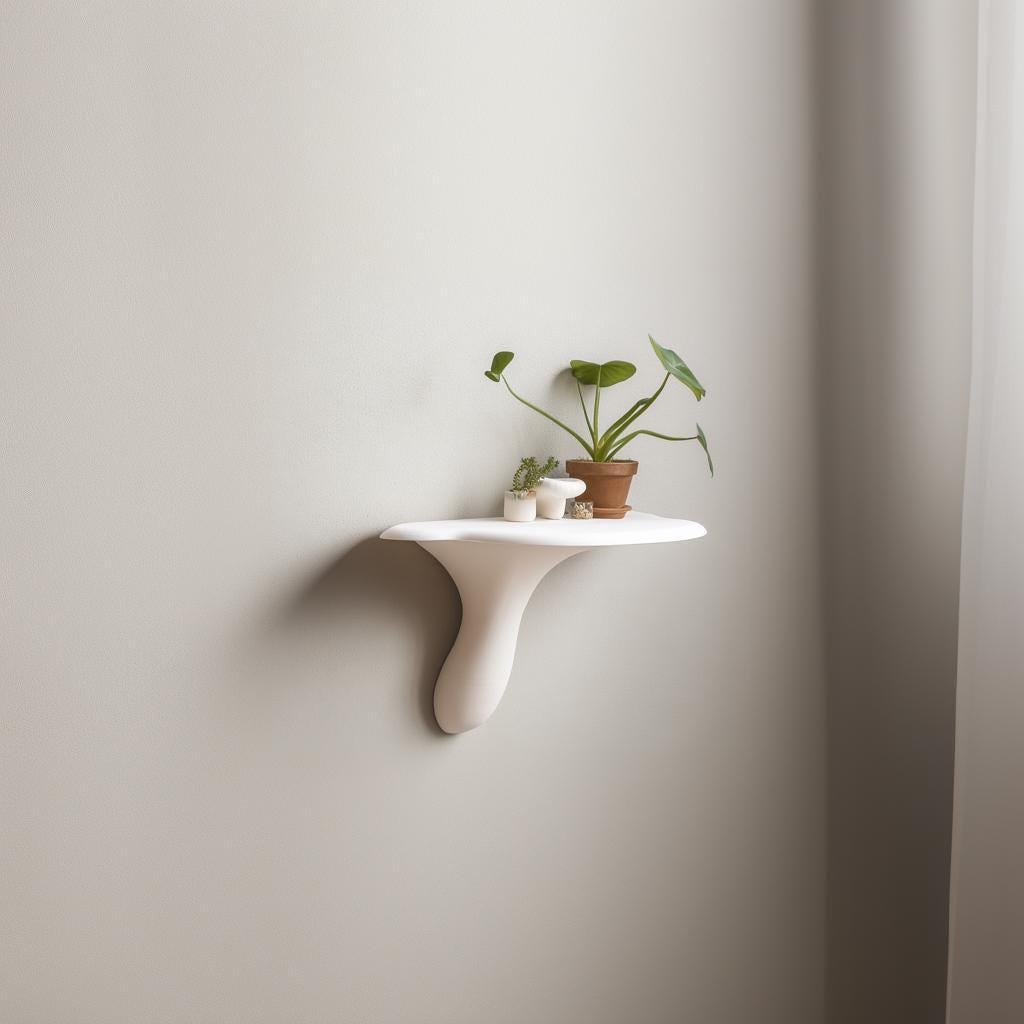 Additional product detail of 3D Printed Minimalist Mushroom Wall Shelf.