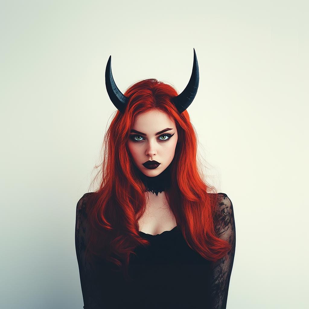 Alternate product presentation of 3D Printed Demon Horns.