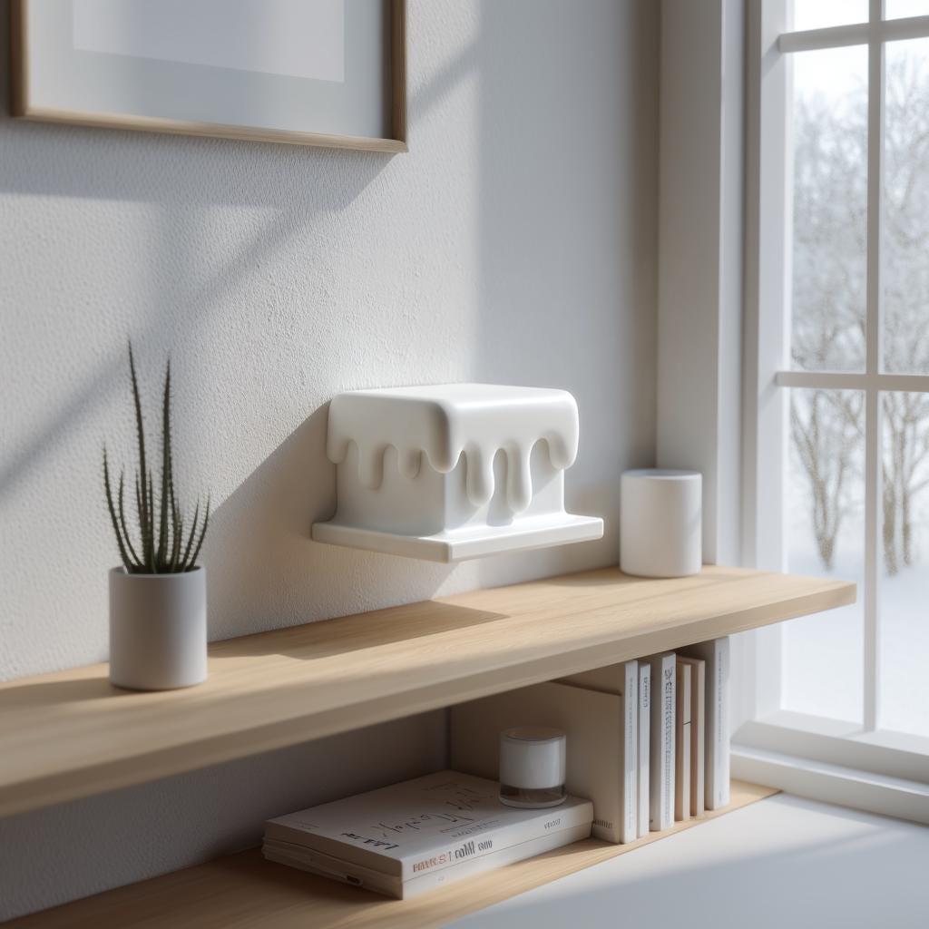 3D Printed Melting Display Wall Shelf shown in the product image.