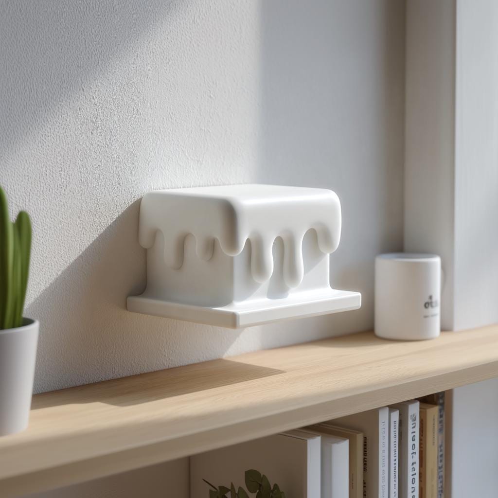 Additional product view of 3D Printed Melting Display Wall Shelf.