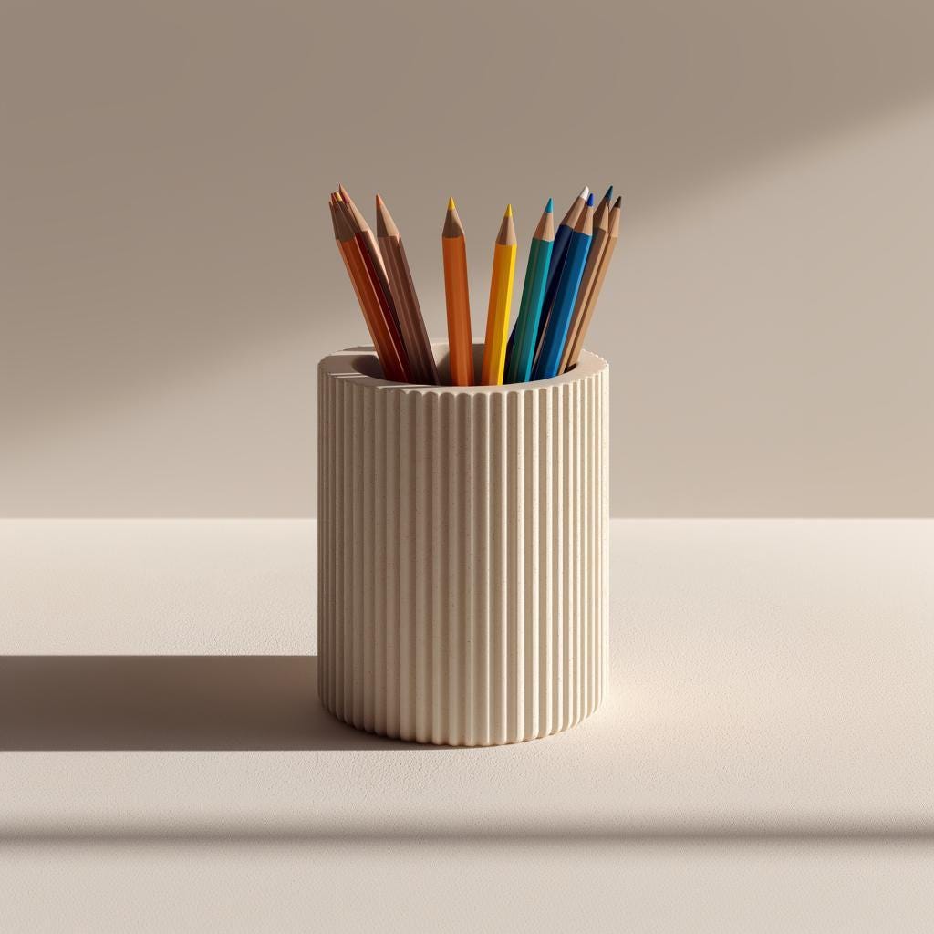 Additional product view of 3D Printed Ribbed Pencil Holder.