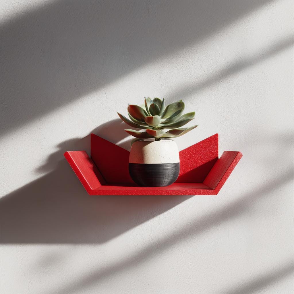Additional product view of 3D Printed Geometric Mini Wall Shelf.