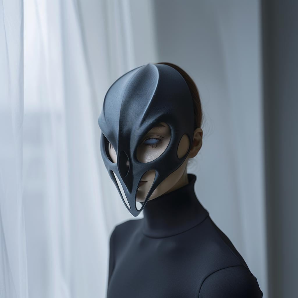 Alternate product view of 3D Printed Gothic Sci-Fi Costume Mask.