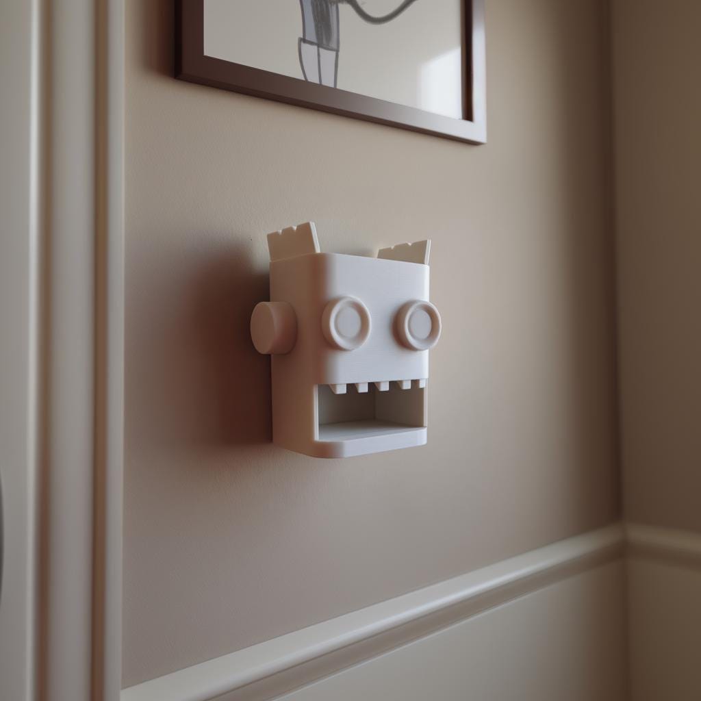 Alternate product view of 3D Printed Robot Wall Organizer.