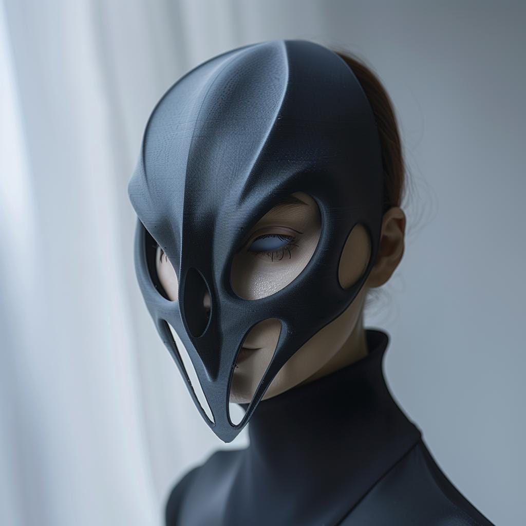 Alternate gallery view of 3D Printed Gothic Sci-Fi Costume Mask.