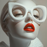 Product presentation view of 3D Printed Cat Eye Glasses.