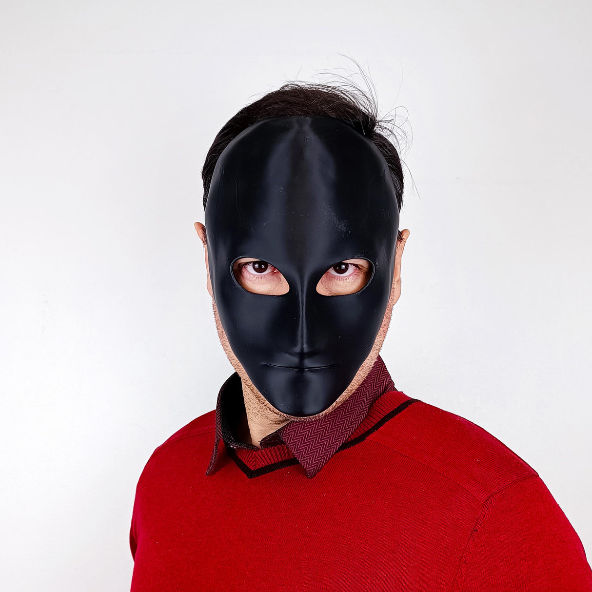 Alternate product presentation of 3D Printed Blank Paintable Face Mask.