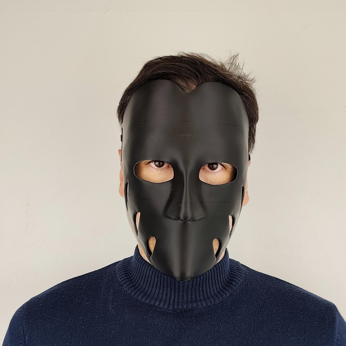 Alternate product view of 3D Printed Black Horror Cosplay Mask.