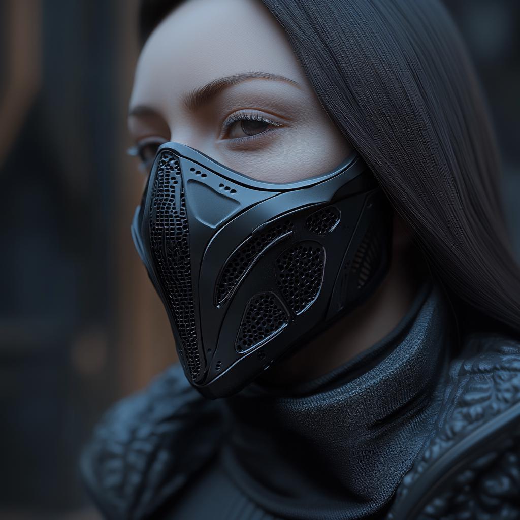 Alternate product presentation of 3D Printed Cyberpunk Mask.