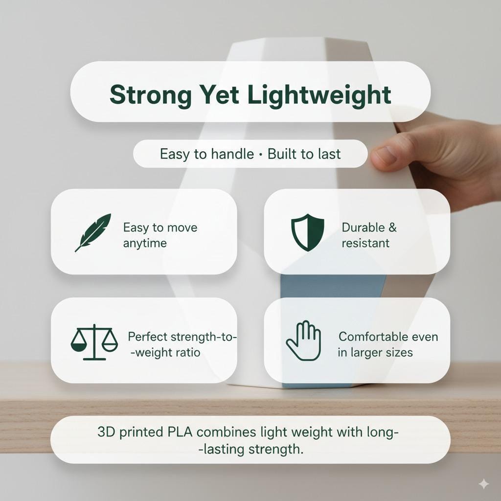 Product detail view of 3D Printed Face Planter Wall Shelf.
