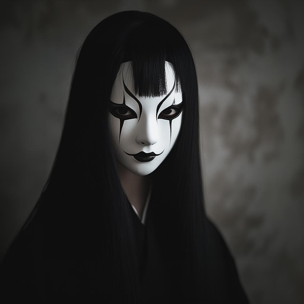 Alternate product display of 3D Printed Onryo Ghost Mask.