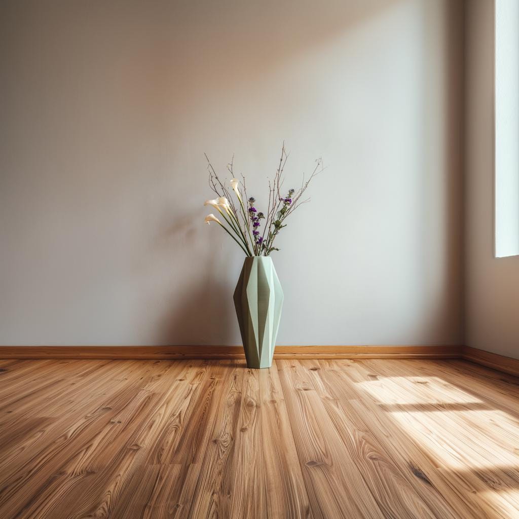 3D Printed Faceted Dry Flower Vase shown in the product image.
