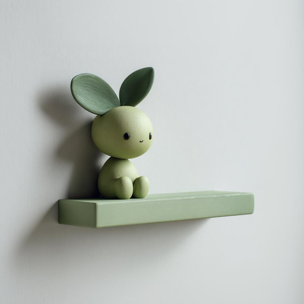 Product gallery view of 3D Printed Leaf Sprite Wall Shelf.