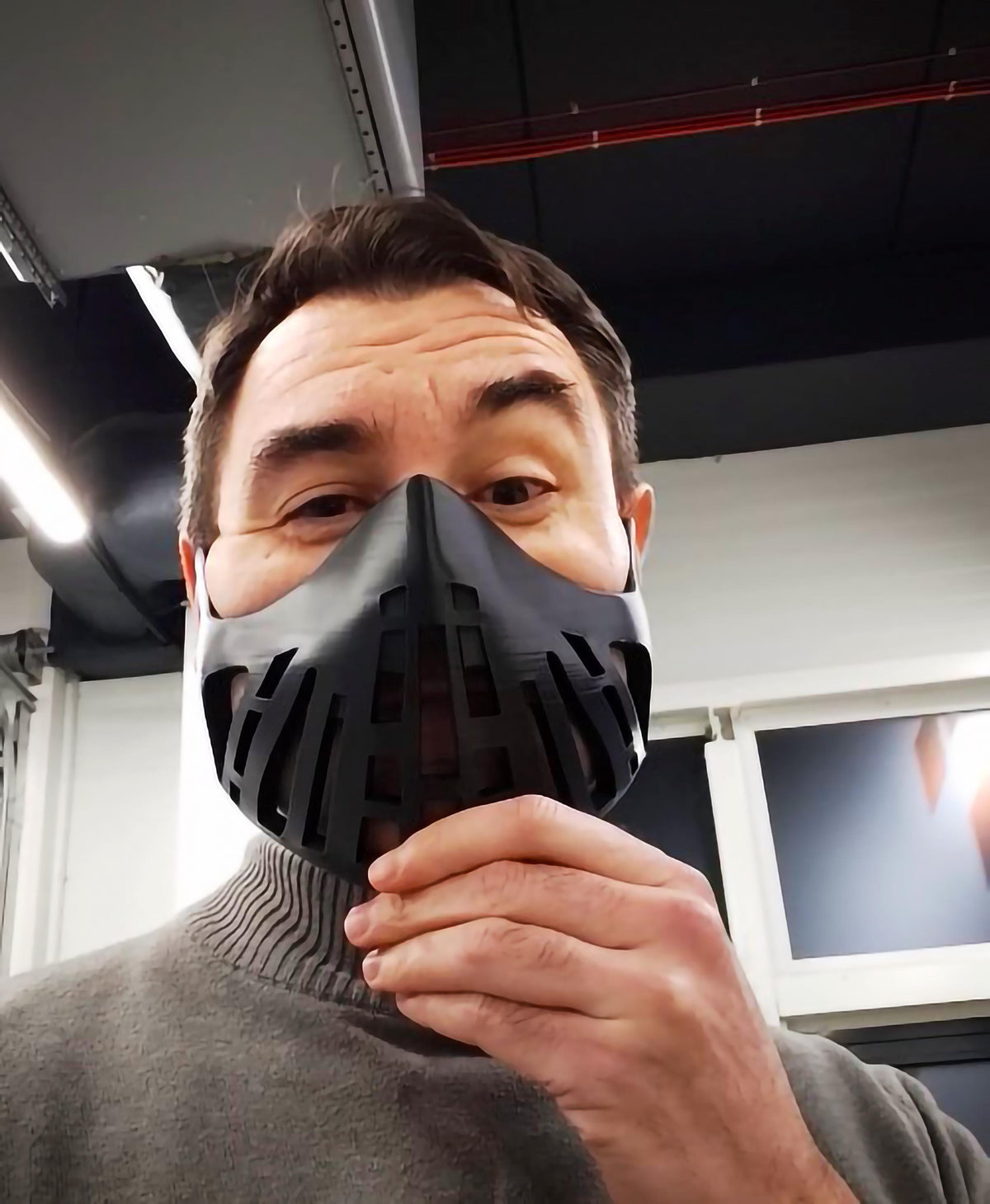 Product gallery image 2 of 3D Printed Futuristic Warrior Face Mask.