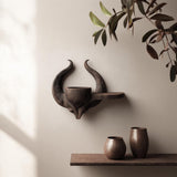 Alternate product view of 3D Printed Horned Altar Bowl Wall Shelf.