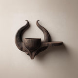 Product gallery view of 3D Printed Horned Altar Bowl Wall Shelf.