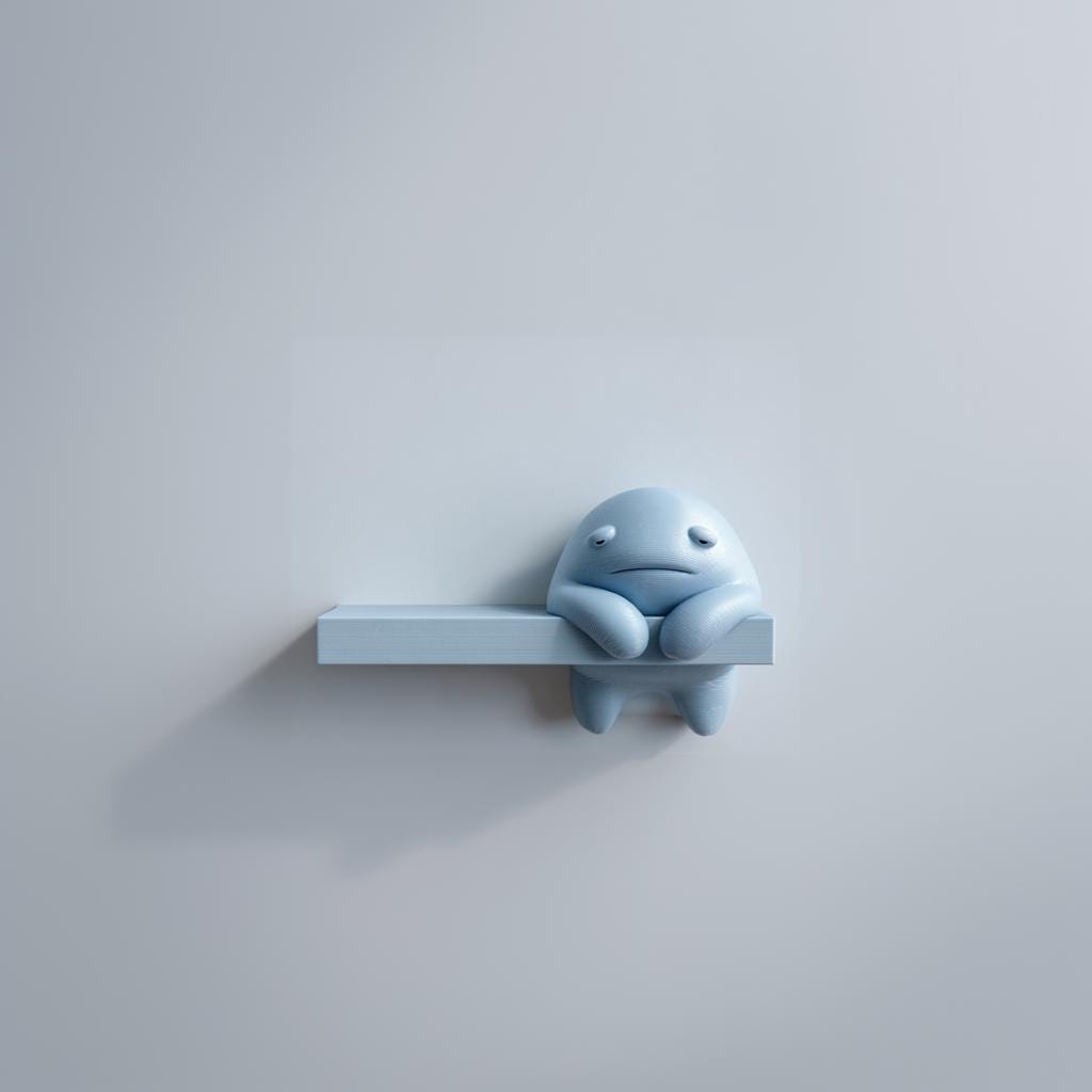 Alternate product view of 3D Printed Moody Monster Wall Shelf.