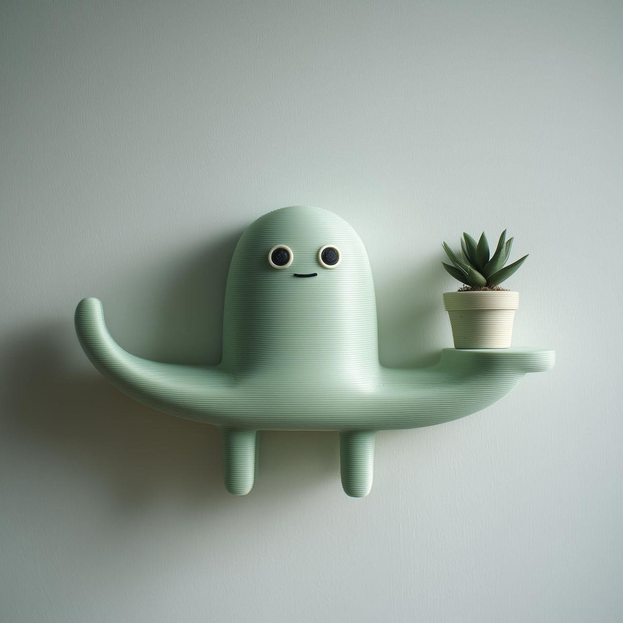 3D Printed Cute Creature Wall Shelf shown in the product image.