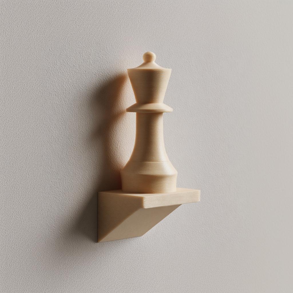 Additional product view of 3D Printed Chess Queen Wall Ledge.