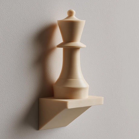 3D printed matte PLA wall-mounted chess piece with a small triangular base ledge.