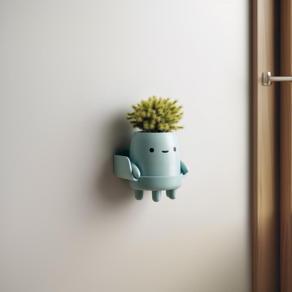 Alternate product view of 3D Printed Character Wall Planter Shelf.