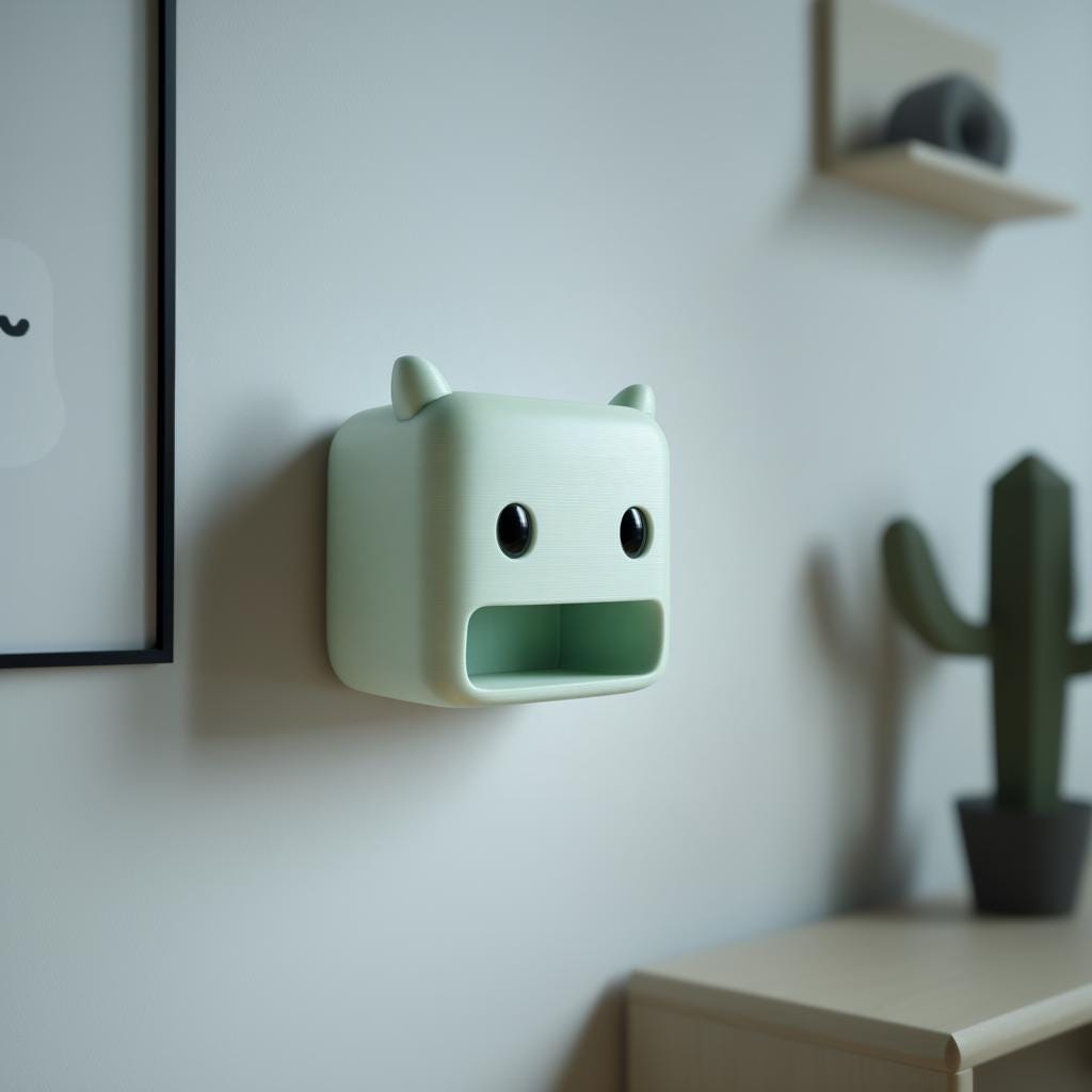 Alternate product view of 3D Printed Monster Wall Storage Cubby.