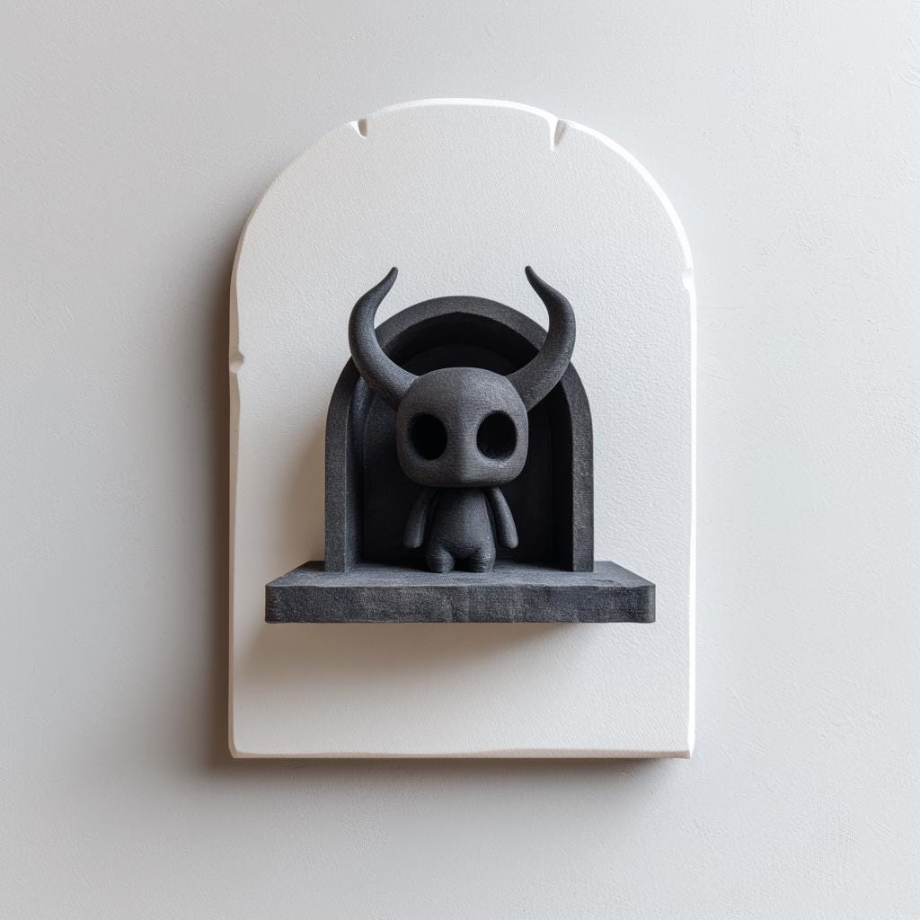 Alternate product view of 3D Printed Horned Spirit Wall Shelf.