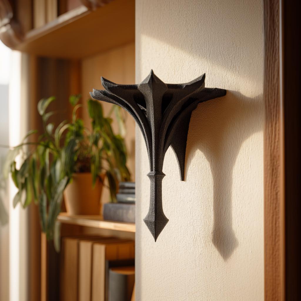 Product gallery view of 3D Printed Gothic Spire Wall Shelf.