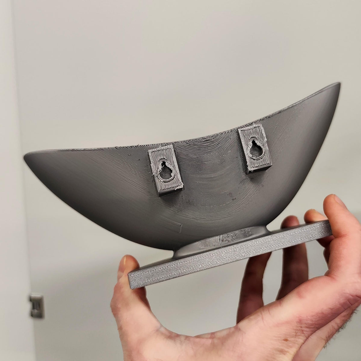 Alternate product presentation of 3D Printed Sculptural Bowl Wall Shelf.