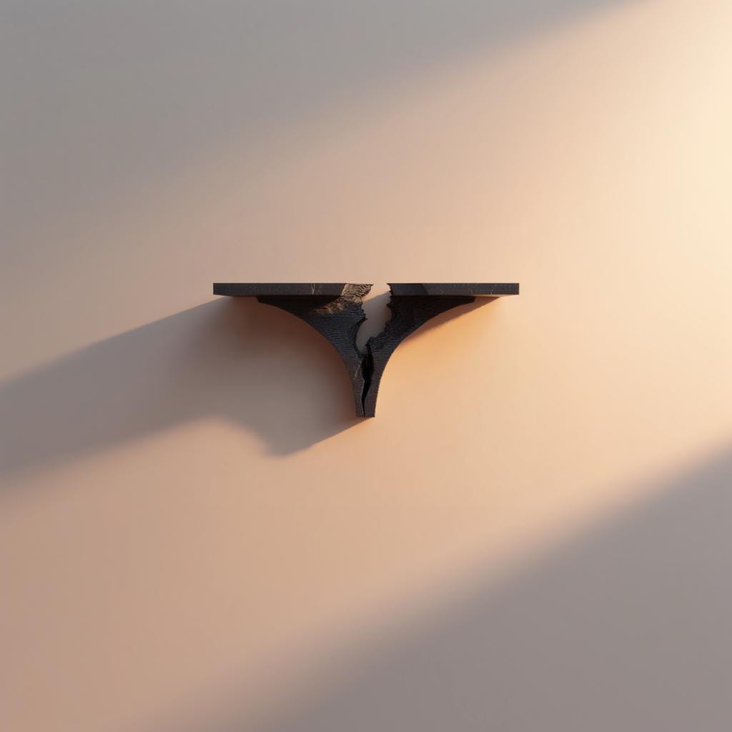 Alternate product view of 3D Printed Broken Rift Wall Shelf.