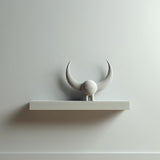 Product gallery view of 3D Printed Horned Creature Wall Shelf.