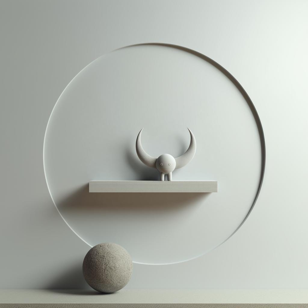 Alternate product view of 3D Printed Horned Creature Wall Shelf.