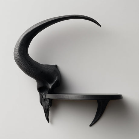 3D Printed Ram Skull Wall Shelf shown in the product image.