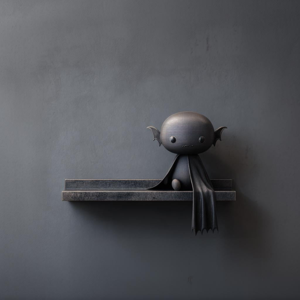 Product gallery view of 3D Printed Vampire Bat Wall Shelf.